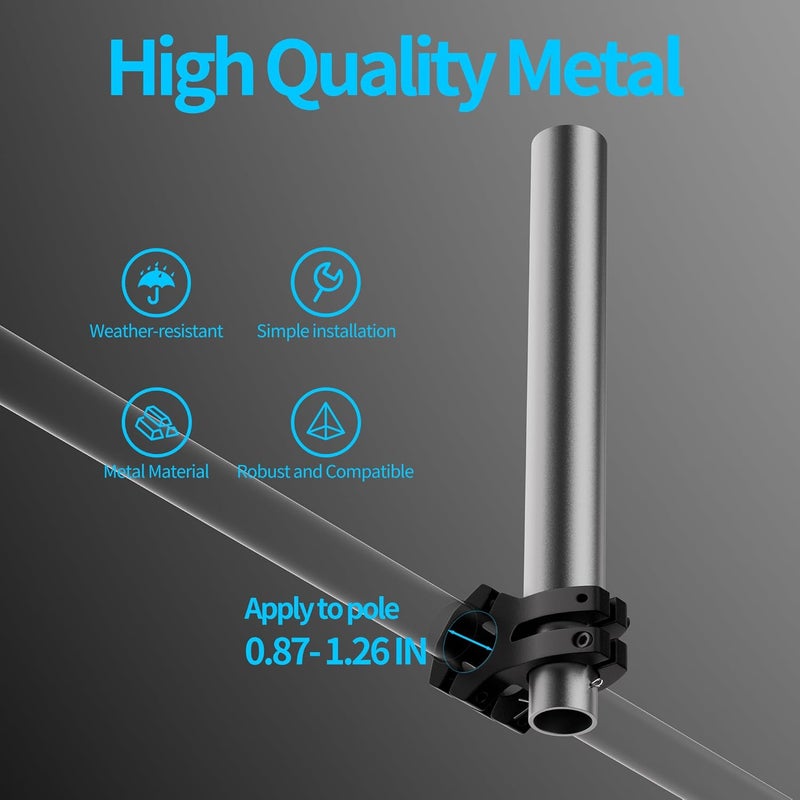 EAZUSE Starlink Mini Mount, RV Roof Rack Mount Kit for Starlink Mini Compatible with New Version Pipe Adapter for Horizontal Pole Mounting on Car, RV Ladder, Yacht Rack - Image 2